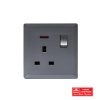 SWITCHED 13A SOCKET WITH NEON SILVER