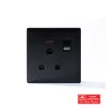 SWITCHED 15A SOCKET WITH NEON BLACK