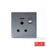 SWITCHED 15A SOCKET WITH NEON SILVER