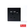 SWITCHED 13A SOCKET WITH 2 USB PORT BLAC