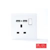 SWITCHED 13A SOCKET WITH 2 USB PORT WHIT