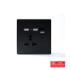 SWITCHED 3 PIN UNIVERSAL SOCKET 2USB POR