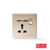 SWITCHED 3 PIN UNIVERSAL SOCKET 2USB POR