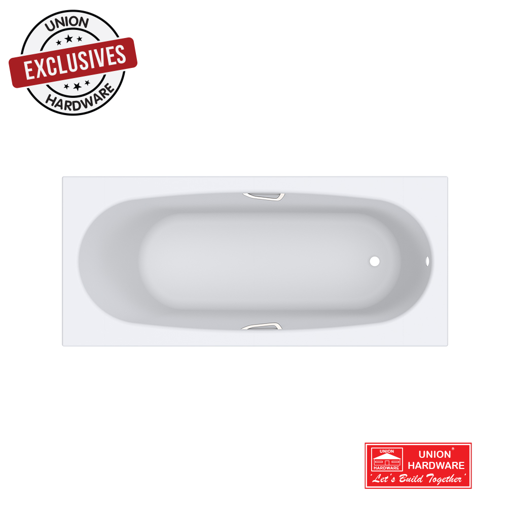 ASPB0000037 - ASP ARUBA DROP IN BATH WHI 1700X420MM WT HANDLES