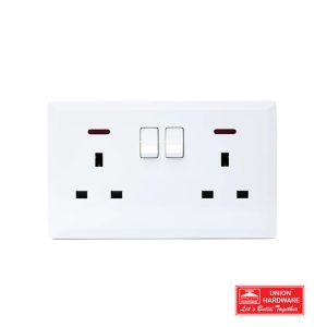 SWITCHED  DOUBLE 13A SOCKET WITH NEON W