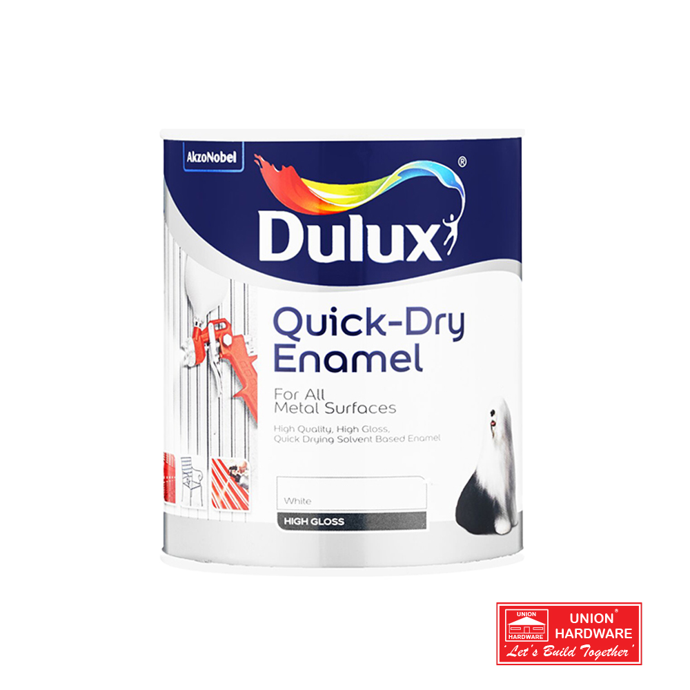 DULUX QUICK DRY ENAMEL WHITE 1L
