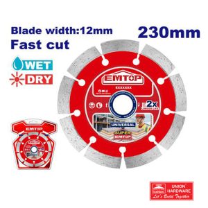 EMTOP DIAMOND CUTTING DISC 230 MM SEGMENT