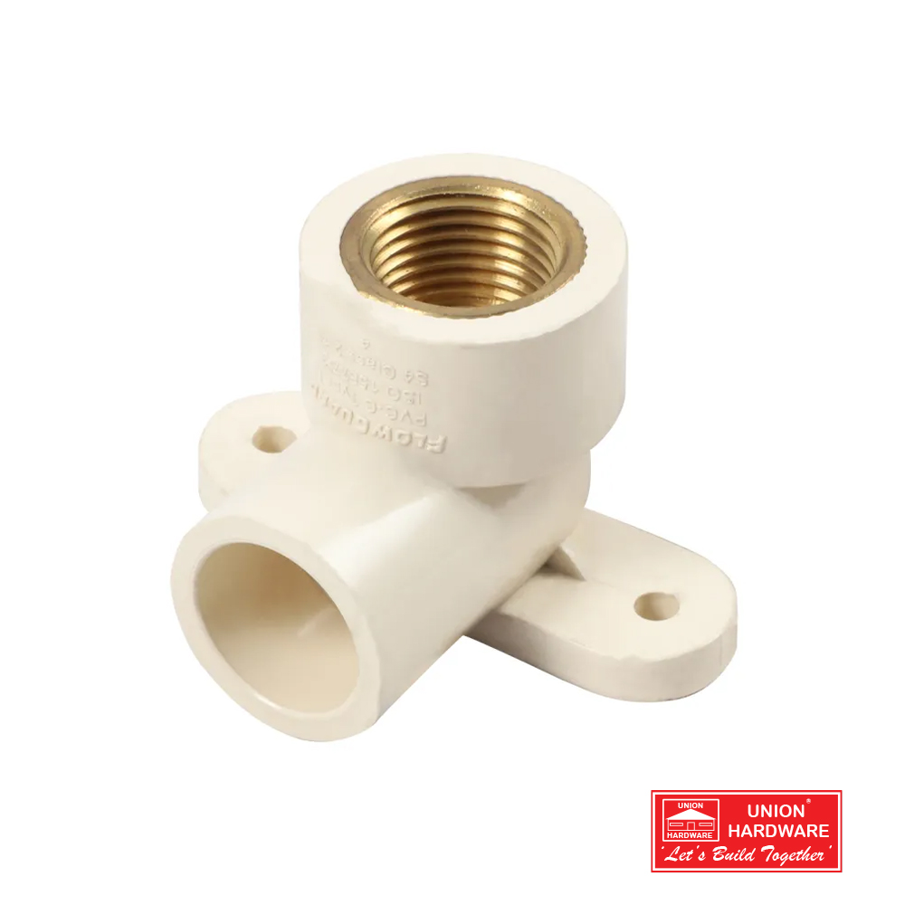 CPVC WALL MNTED ELBOW BRASS 16MM X 1/2