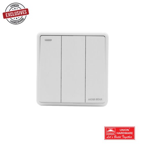 AKKOSTAR 3 GANG 1 WAY SWITCH
