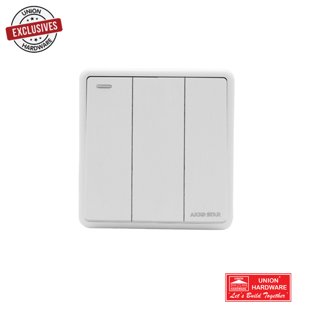 AKKOSTAR 3 GANG 1 WAY SWITCH
