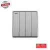 AKKOSTAR 4 GANG 1 WAY SWITCH SILVER