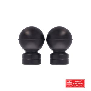 KC FINIAL BALL 25MM PLAS BLACK 2 P/PACK