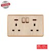 AKKOSTAR 13A SWITCHED DOUBLE SOCKET GOLD