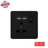 AKKOSTAR MULTIFUNCTION SOCKET N 2 USB BLACK