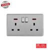 AKKOSTAR 13A SWITCHED DOUBLE  SOCKET SILVER