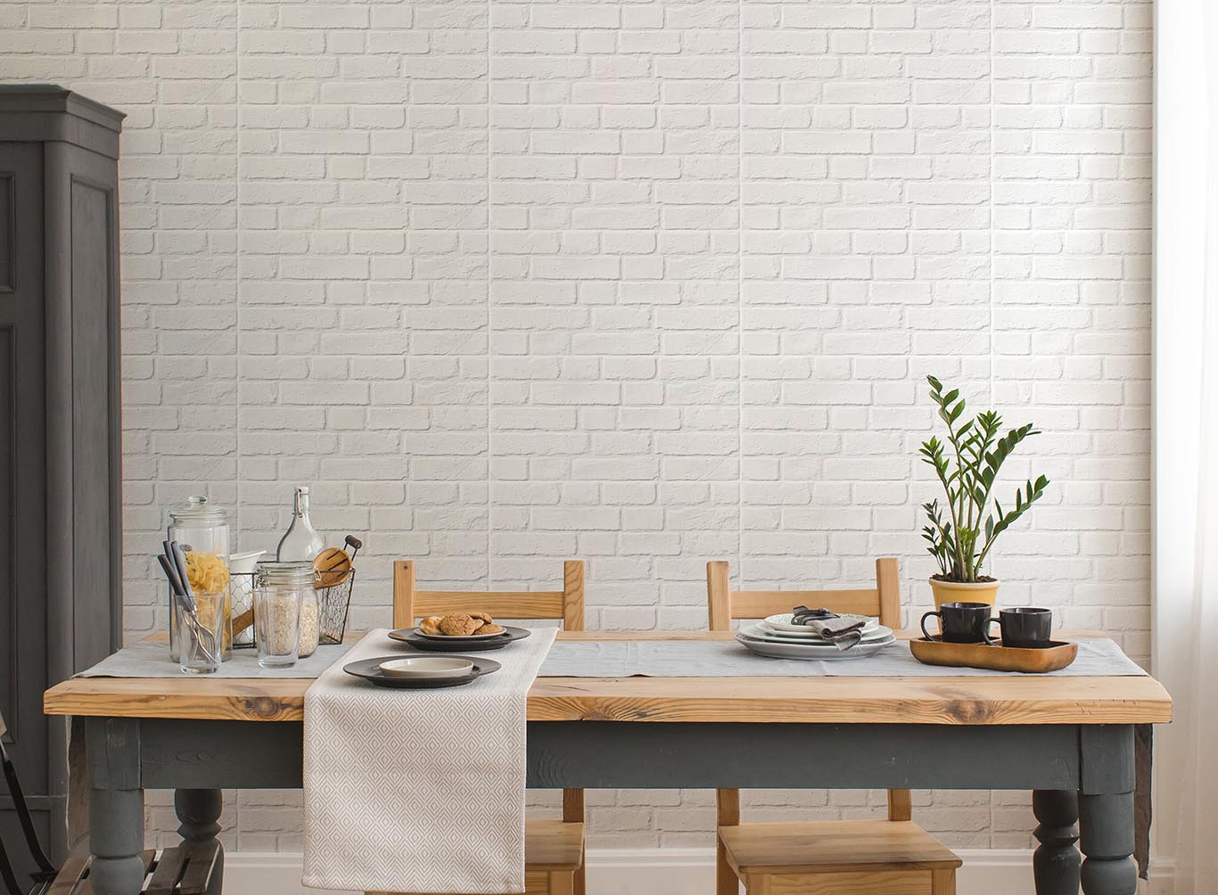Interior view of rustic kitchen