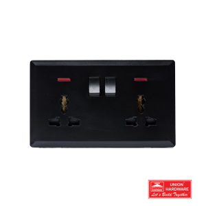 SWITCHED DOUBLE 3PIN UNIVERSAL SOCKET NE